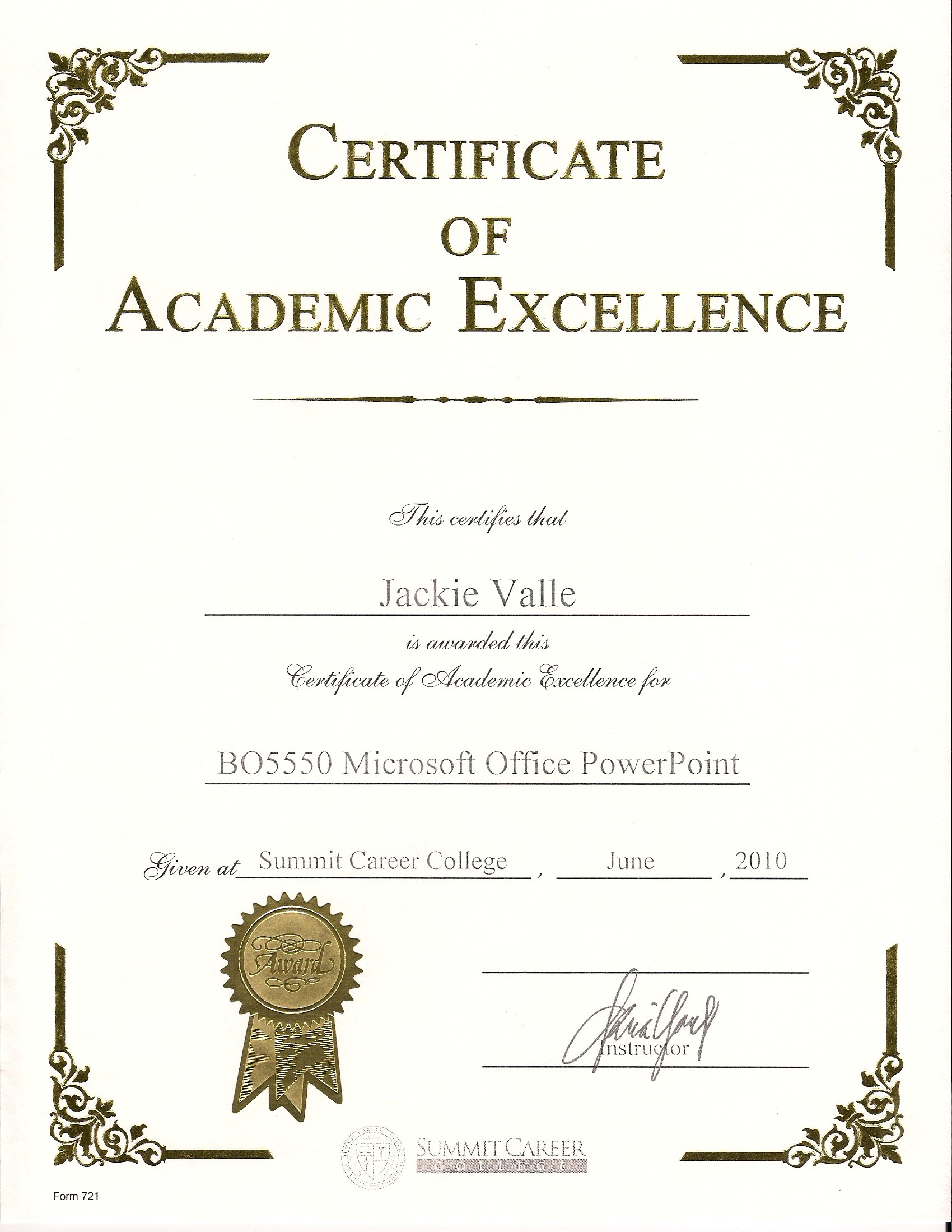 Certificate Of Academic Excellence Wording ~ Excel Templates